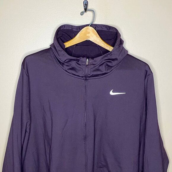 Comfy Cozy Fleece Lined Eggplant Purple Nike Active Wear Women’s Jacket 3XL - Picture 1 of 8